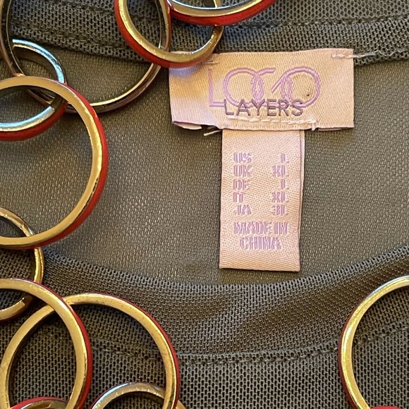 🔥SALE🔥LOGO LAYERS BY LORI GOLDSTEIN SHEER MESH LONG SLEEVE PRINT TOP SZ L - Picture 8 of 12